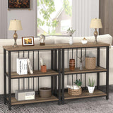 Small Bookshelf and Bookcase, 3 Tier Open Book Shelf, Modern Metal and Wood Shelving