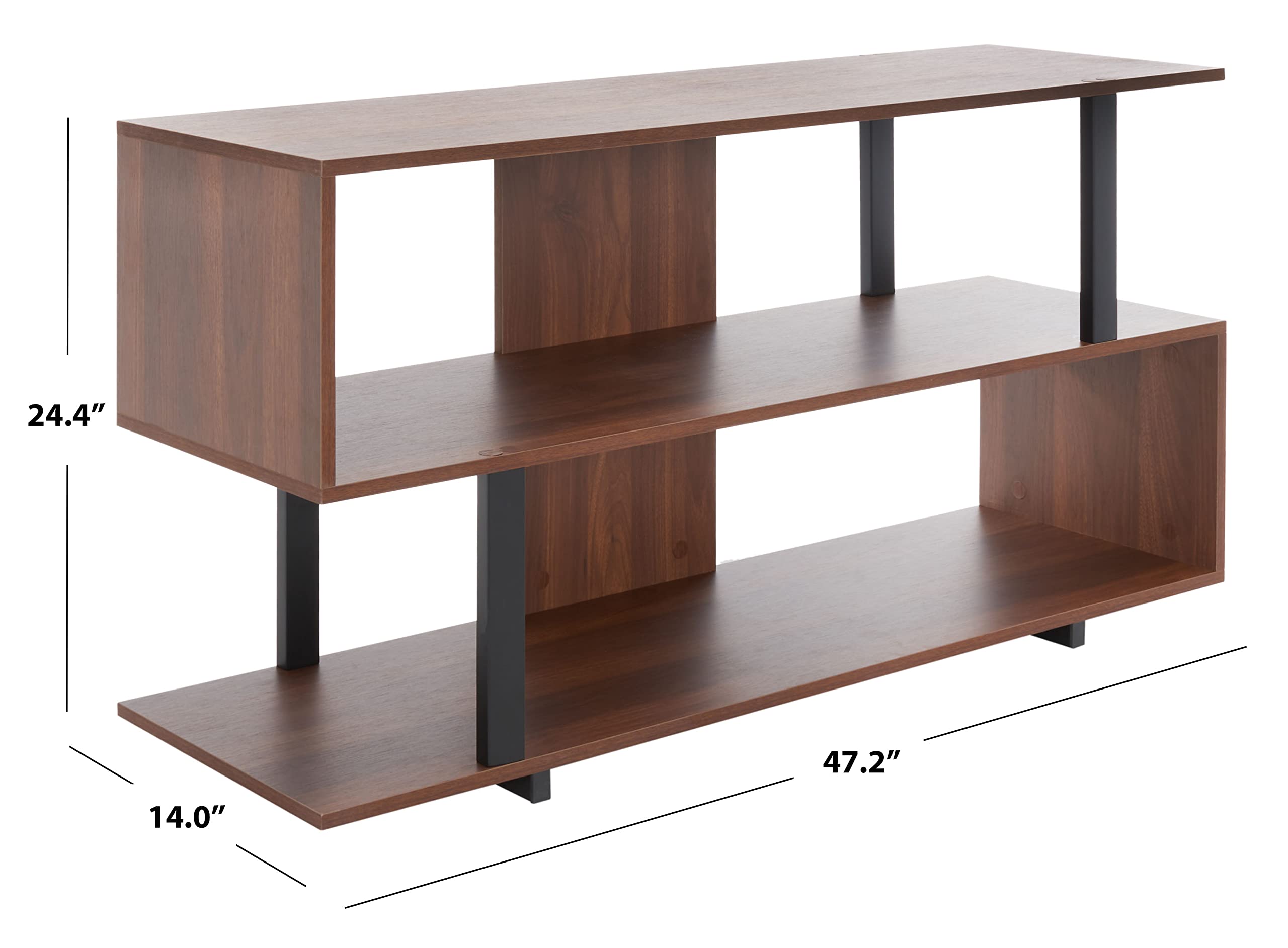 Mid-Century Modern TV Stand for 55" Flatscreen – Walnut & Black Entertainment Console