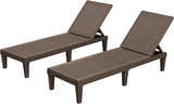 Outdoor Lounge Chairs Set of 2, Quick Assembly & Waterproof Patio Chaise Lounge