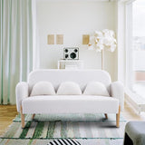 Sectional Couch Sofa with 3 Lumbar Pillows Teddy Velvet Cloud Couch