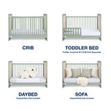 babyGap Liam 4-in-1 Convertible Crib - Greenguard Gold Certified, Sage Green/Natural