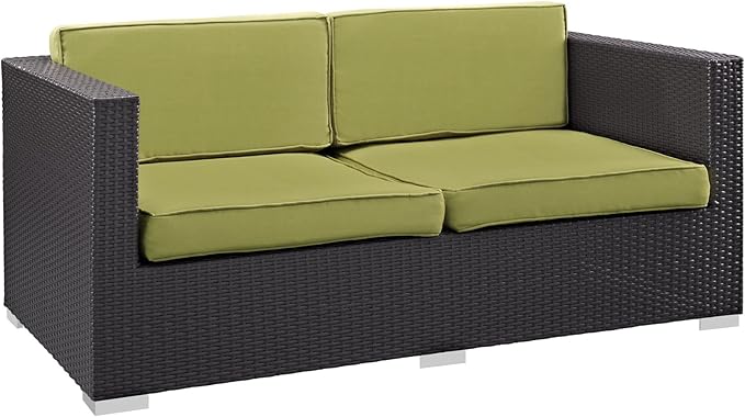 Convene Outdoor Patio Loveseat, Espresso Orange