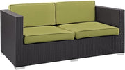 Convene Outdoor Patio Loveseat, Espresso Orange