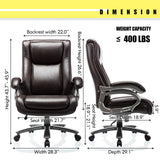 Big & Tall 400lb Office Chair - High Back Executive Computer Chair Heavy Duty Metal