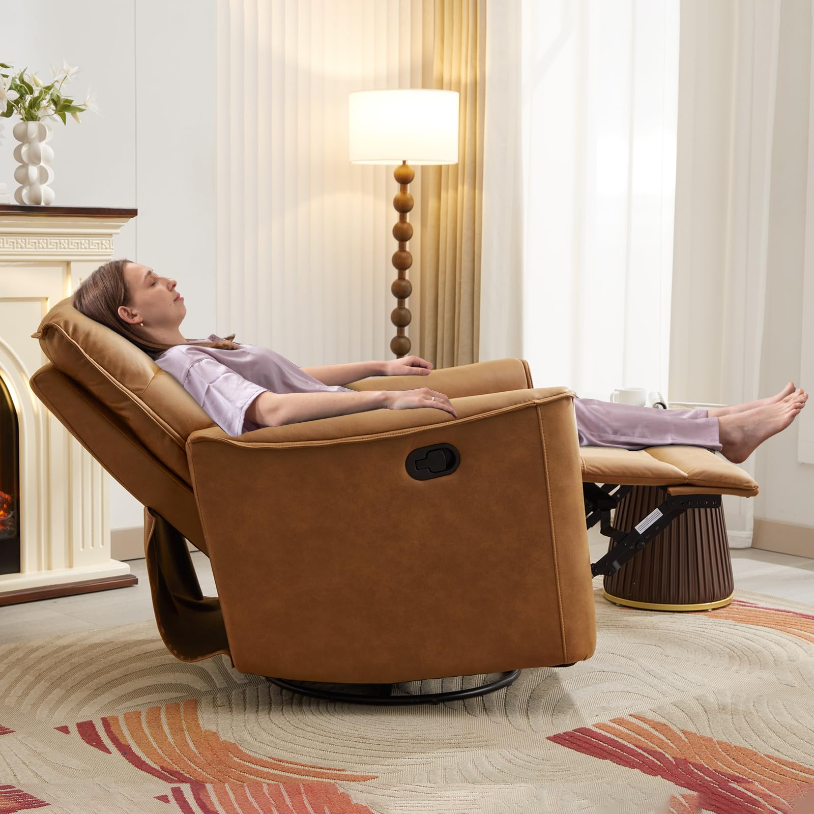 NuraGlide Mid-Century Swivel Rocking Recliner Chair