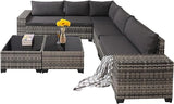 Outdoor Sectional Furniture Set, 7 Pieces Patio Couch