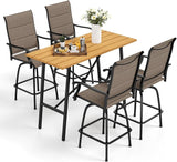 Patio Bar Set of 7 with 1 Heavy Duty Metal Slat Bar Table