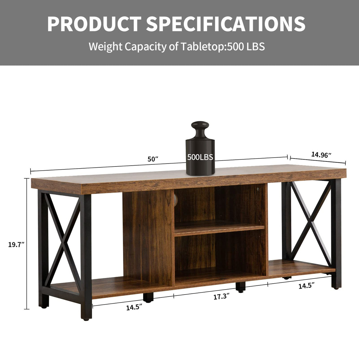 TV Stand for TV up to 55 Inches, TV Cabinet with Open Storage, TV Console Unit