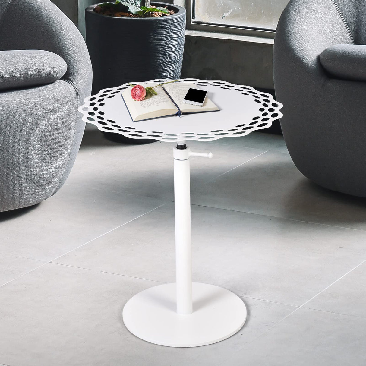 Adjustable Tray Metal Sofa End Table/Side Table/Night Stand/Bedside Table/Snack Table/Accent