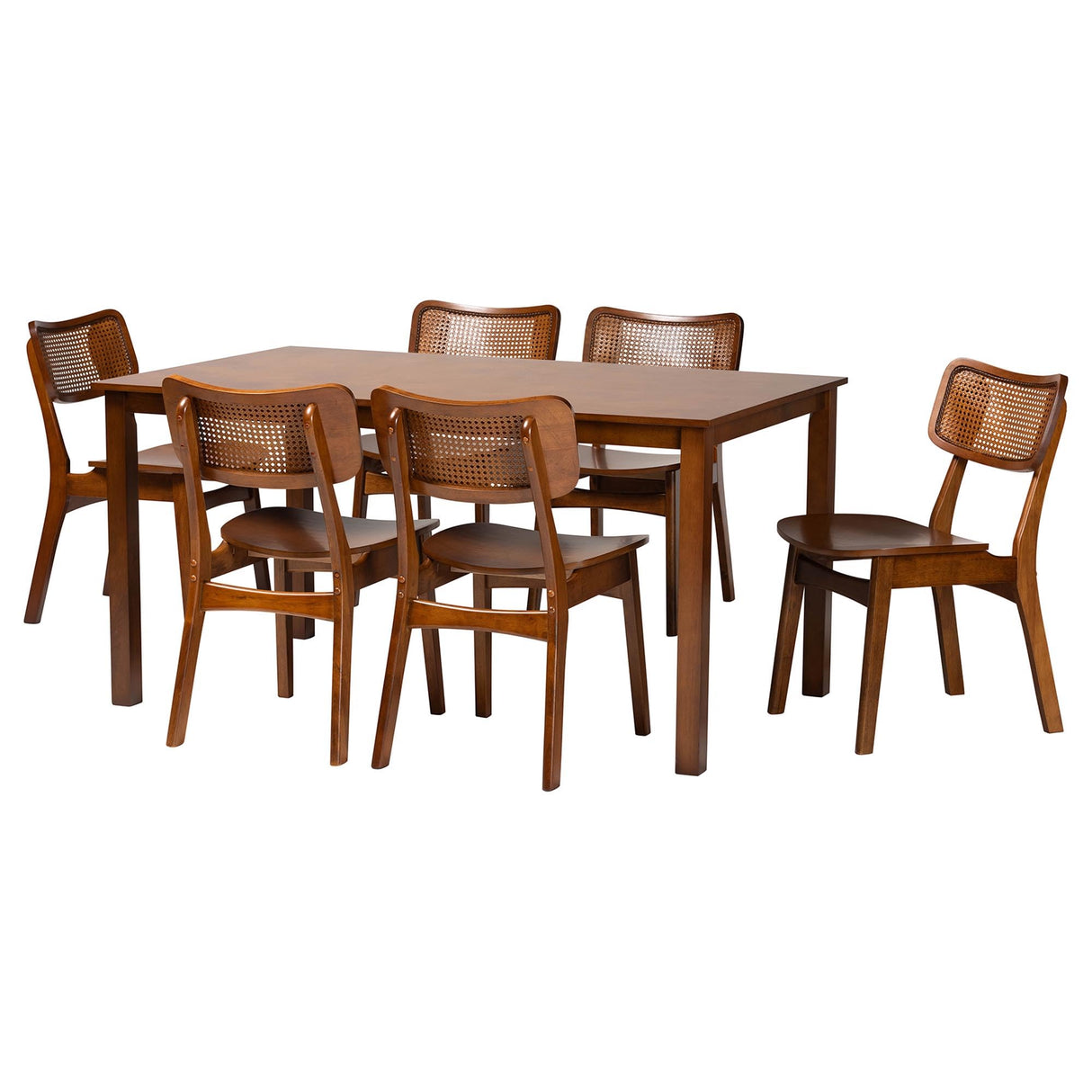 Estera Dining Set, 7-Piece, Walnut Brown/Brown