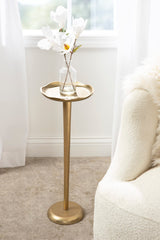 Alessia Modern Decorative Metal Drink Table, 8 x 8 x 22, Gold, Stunning Cast Aluminum