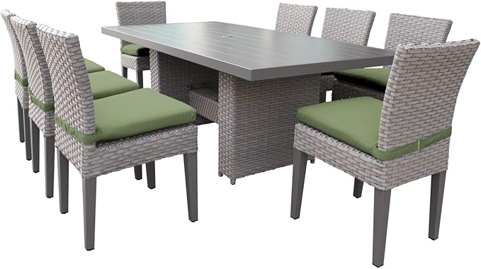 Florence 9-Piece Outdoor Dining Set with Cushions, White