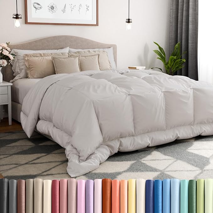 White Alternative Down Comforter - Warm and Lightweight - Luxury and Breathable Hotel