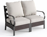Half-Moon Patio Furniture Set 8 Piece, Curved Outdoor Sectional Sofa Conversation Sets