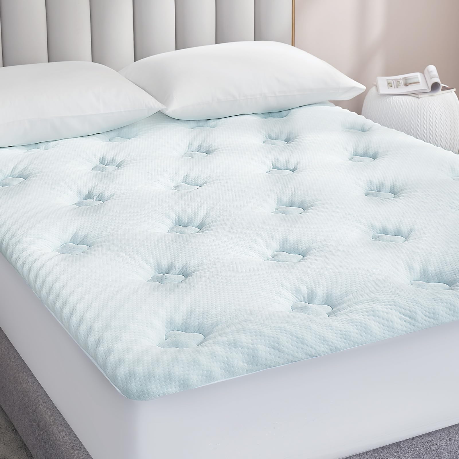 Memory Foam Mattress Topper Full, Gel Mattress Topper Full Size with Deep Pocket