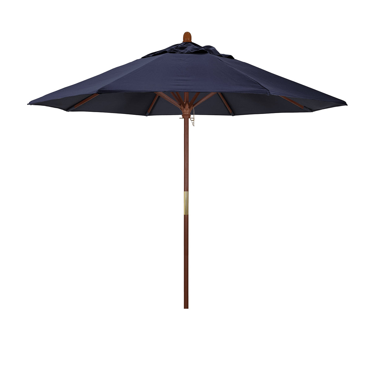 9' Rd. Wooden Market Umbrella, Push Open Pin Stop ,