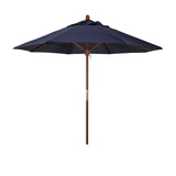 9' Rd. Wooden Market Umbrella, Push Open Pin Stop ,