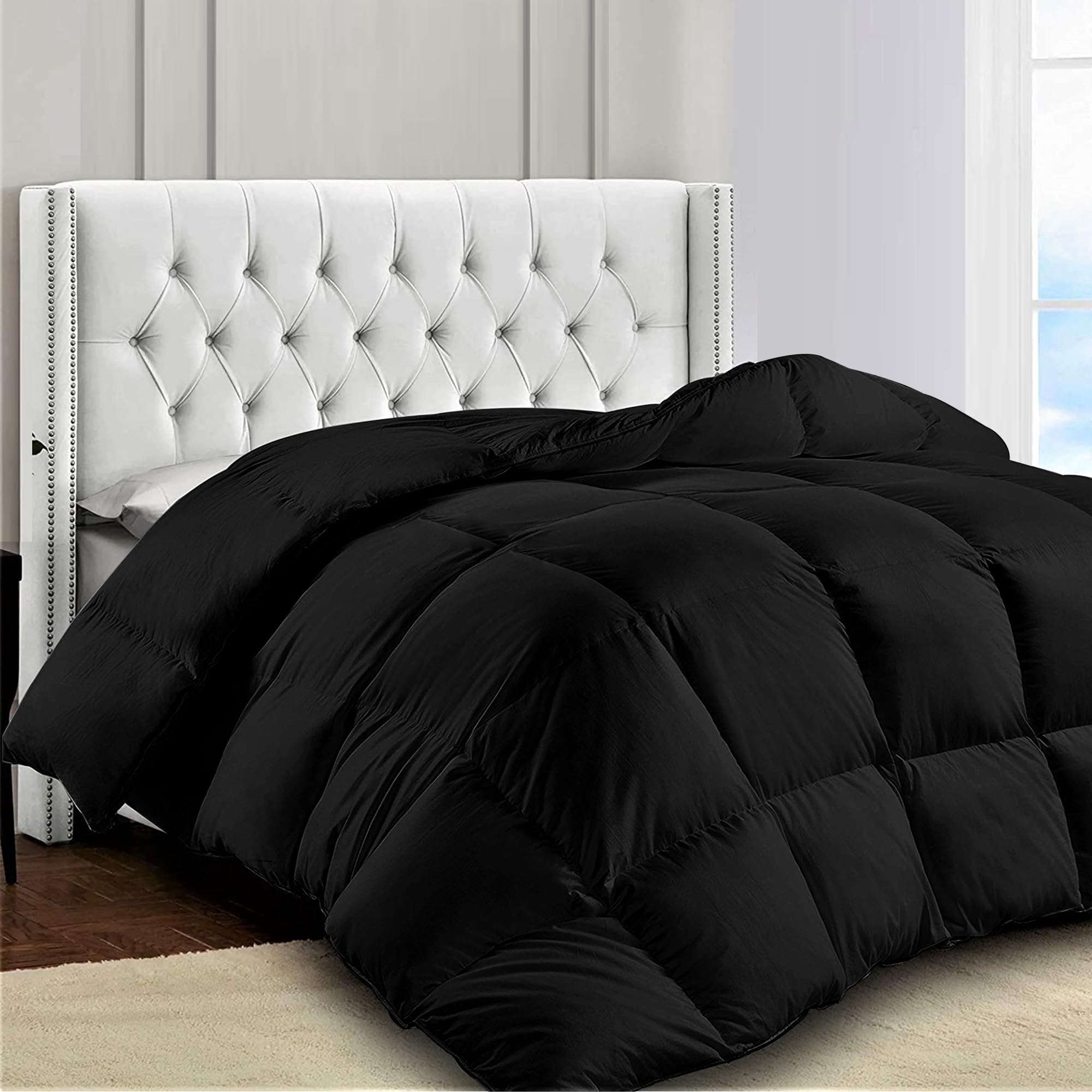 Queen Size Bed Comforter - Down Alternative Box Stitched Fluffy Comforter