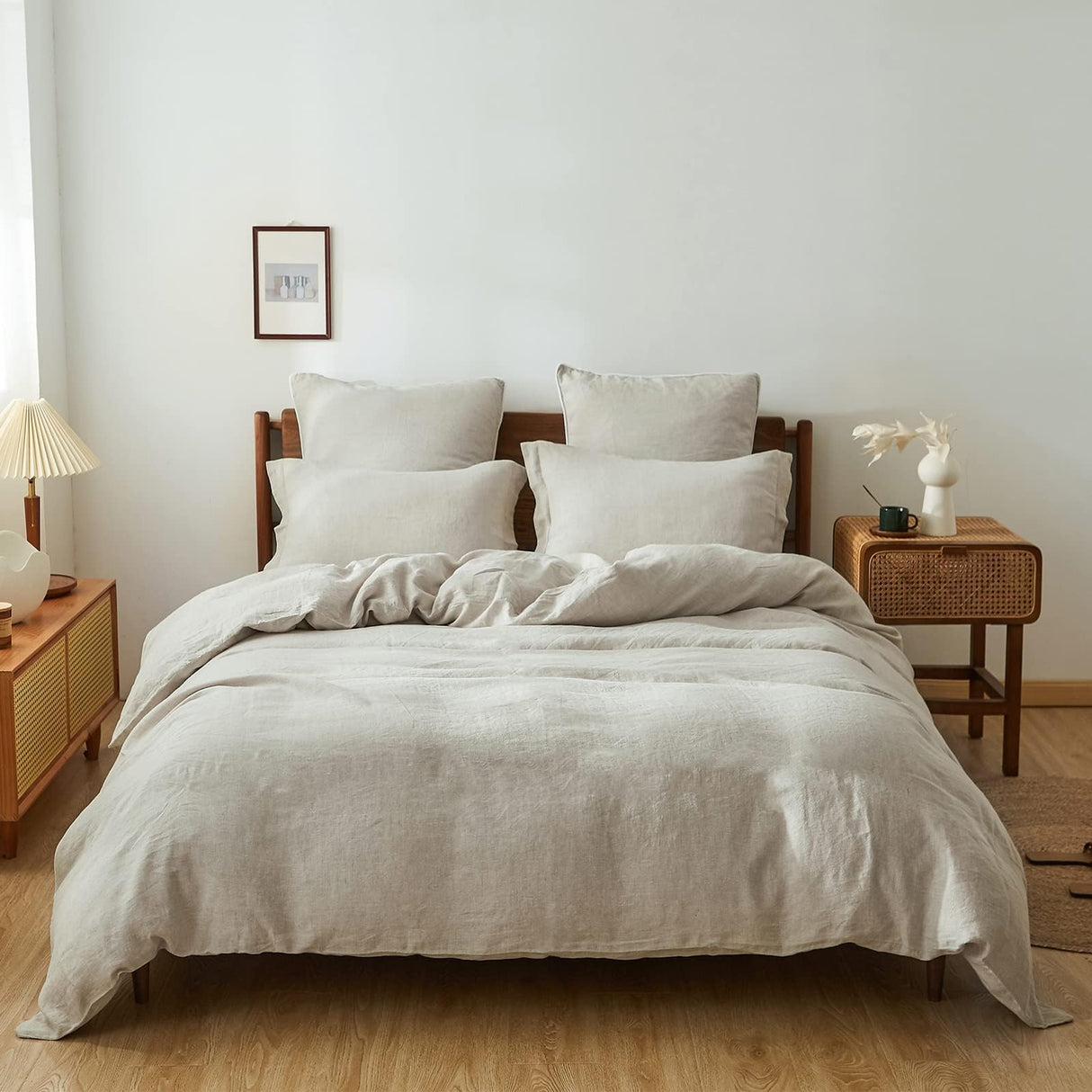 100% Linen Duvet Cover Set, Natural French Flax Linen Duvet Cover Twin Size