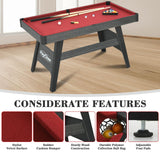 RayChee 4.5ft Portable Pool Table, Compact Billiards Table for Kids Teens Adults