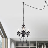 Plug in Chandelier Acrylic Crystals Chandelier Lighting 3 Light Hanging Light Fixtures