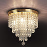 4-Lights Mini Crystal Chandelier, Modern Crystal Flush Mount Ceiling Light