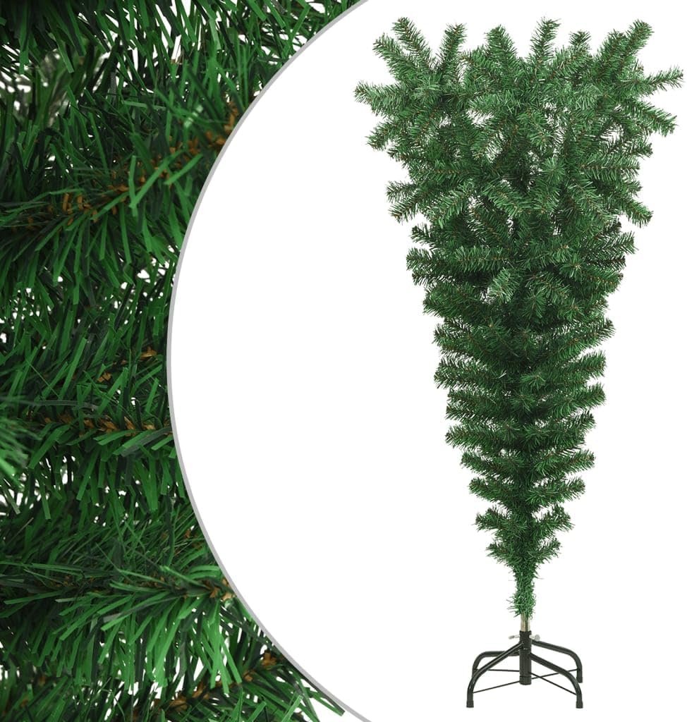 4ft Upside Down Christmas Tree, Artificial Xmas Tree with 380 Branch Tips