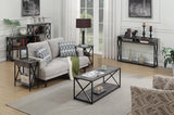 Tucson End Table with Shelves, Weathered Gray/Black