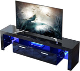 Black TV Stand for 55/60/65/70/75 Inch TV, Modern Entertainment Center for Video