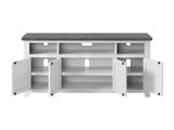 Foundry 65" TV Stand, White Stain with Grey Top