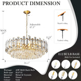 Gold Crystal Chandelier 31.5" Modern Crystal Chandelier