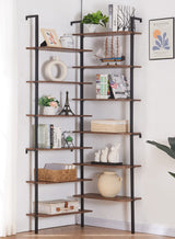 Corner Bookshelf,12-Tier L Shaped Bookshelf, Double Wide Corner Wall Mount Bookcase