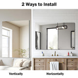 Frameless Mirror, 30x40 Inch Rectangle Bathroom Mirrors for Wall, Upgraded