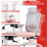 Home Office Chair with Adjustable Lumbar Support and Armrests Headrest Breathable