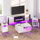 4-Piece Living Room Table Set, Includes 70 Inch Fireplce TV Stand