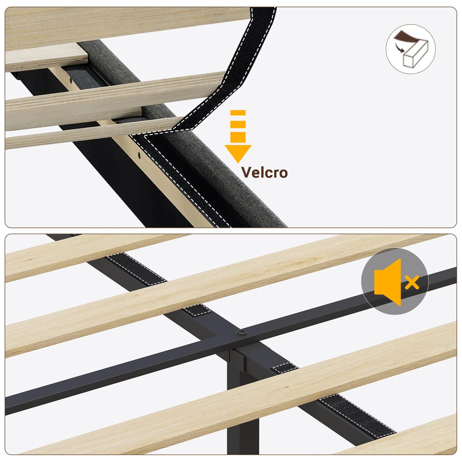 Full Floating Bed Frame with RGB LED Lights & USB Charging