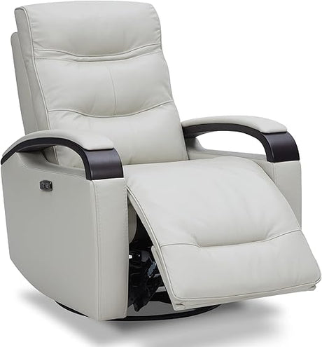 Genuine Leather Power Swivel Glider Rocker Recline,USB Charge Power Headrest