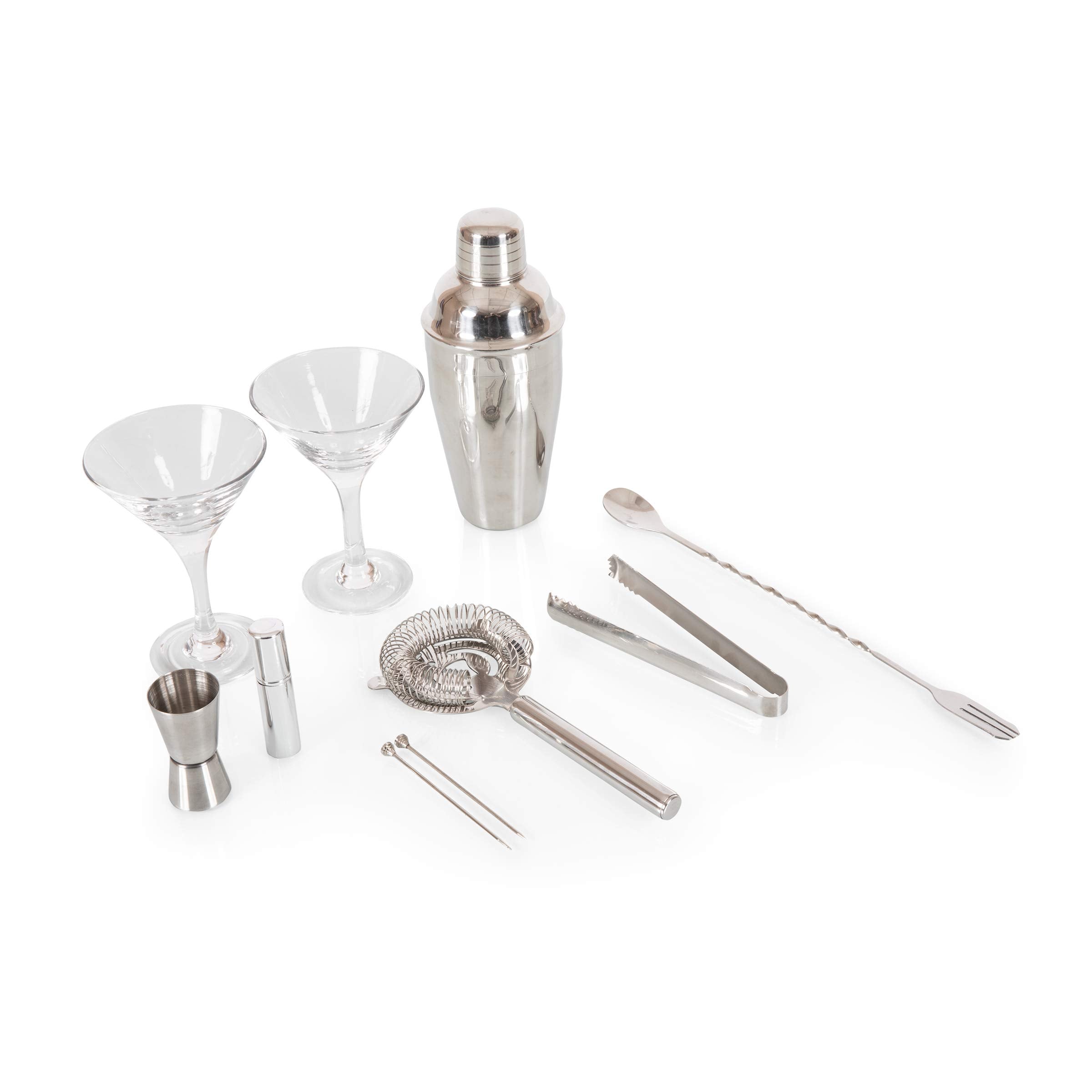 LEGACY - a Picnic Time brand Manhattan Case, Stainless Steel Cocktail Shaker Set