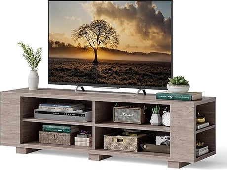 Wood TV Stand for TVs up to 65 Inch Flat Screen, Modern Entertainment Center