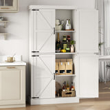 69.1" Tall Farmhouse Pantry Cabinet, Kitchen Storage Cabinet with Adjustable Shelves