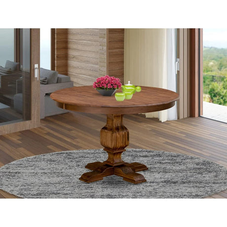 FE3-0N-TP Ferris Modern Kitchen Table - a Round Dining Table Top with Pedestal Base