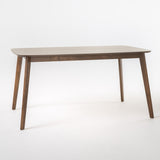 Knight Home Nyala Wood Dining Table, Natural Walnut Finish, 35.5 in x 59 in x 29.5 in