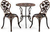 3 PCS Outdoor Bistro Set,Outdoor Patio Set, All-Weather Cast Aluminum Bistro Table Set