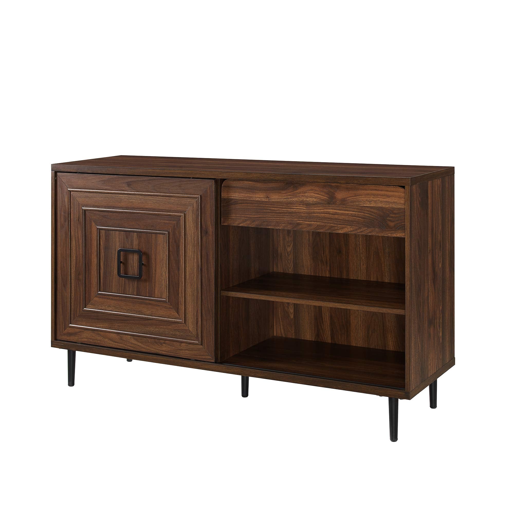 Mid-Century Modern Wood Kitchen Buffet Sideboard-Entryway Serving Storage Cabinet Doors
