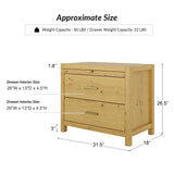 Nightstand with Drawers, Wood Nightstand Side Table with Storage and 1 Pull-Out Tray,