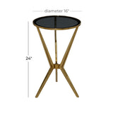 Modern Aluminum Accent, Side Table 16" x 16" x 24", Gold