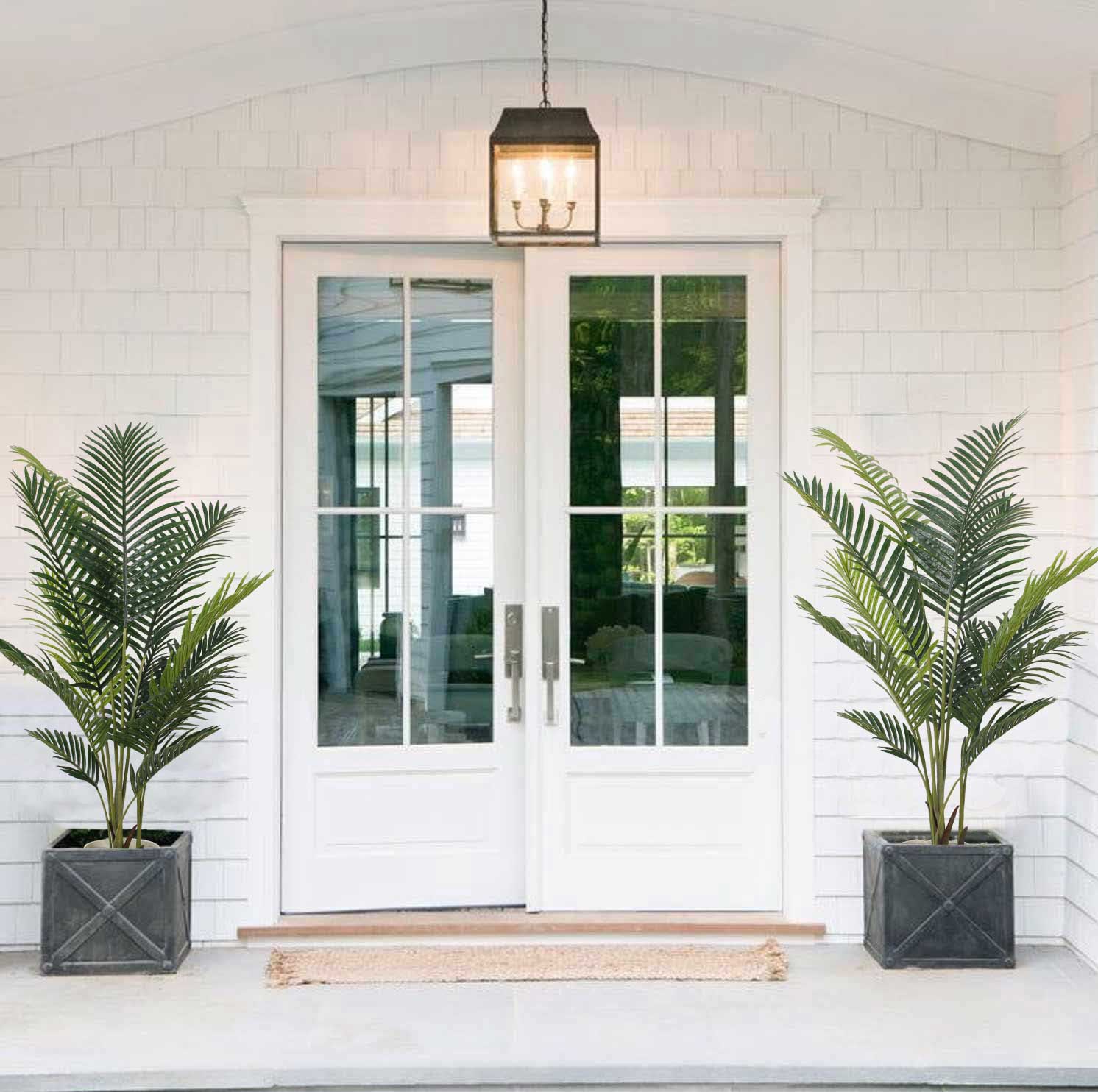 5ft Artificial Palm Tree for Home Decor, 5 Feet Faux Plant Fake Silk Tropical Kentia Areca