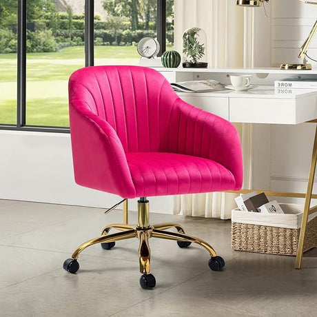 Velvet Home Office Desk Chair, Modern Cute Computer Task Chair,