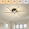 Modern LED Ceiling Light - Dimmable 5CCT Flush Mount (6 Lights, Black)