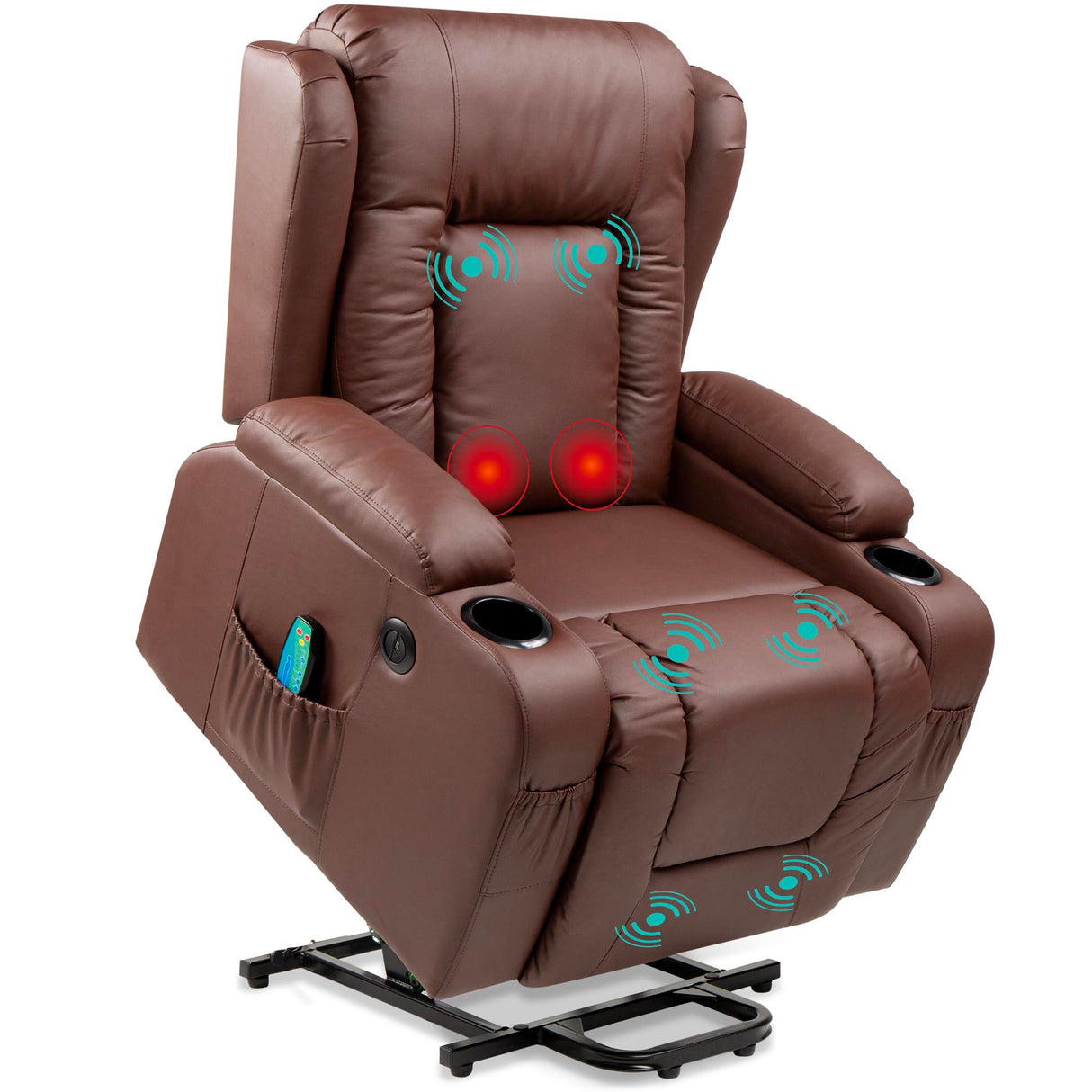 PU Leather Electric Power Lift Chair, Recliner Massage Chair, Adjustable Furniture for Back